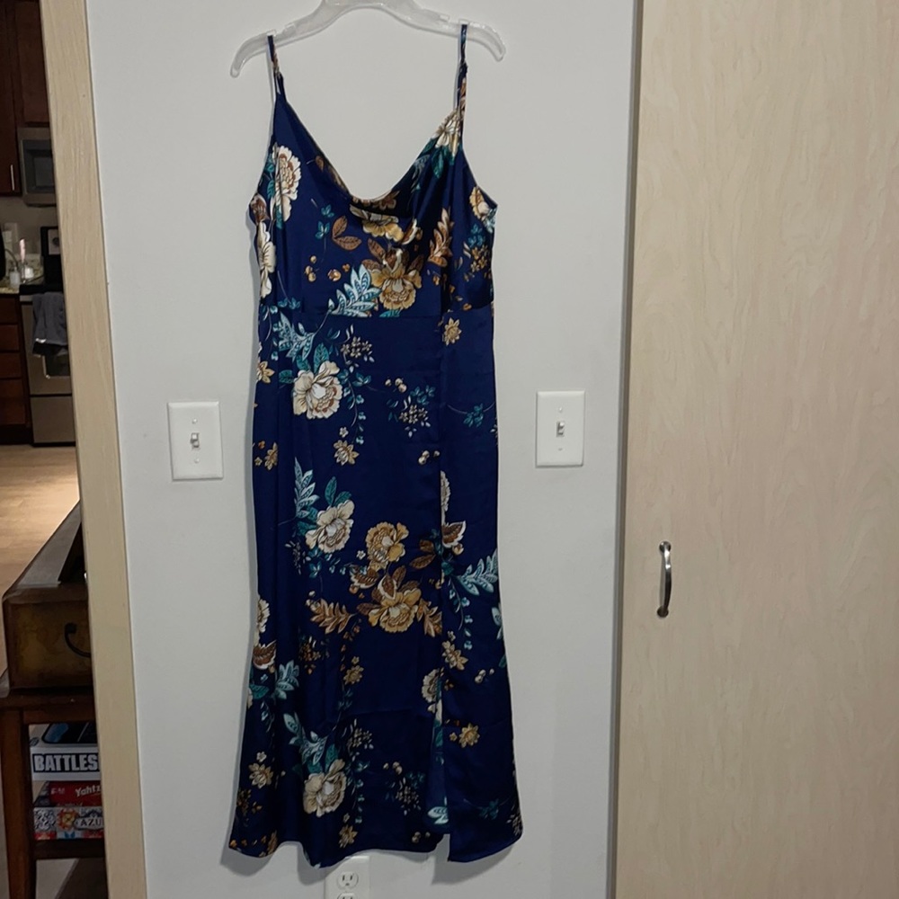 Navy Floral Slip Dress
